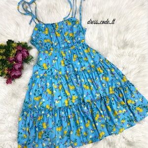 Wild Fable Floral Blue and Yellow Dress